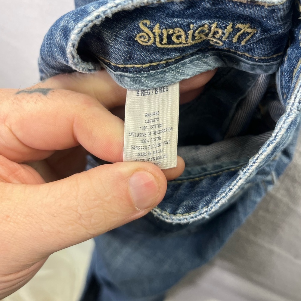 American Eagle Y2K Straight ‘77 Jeans Womens 8 100% cotton Blue Denim Retro 2035 - Picture 4 of 11